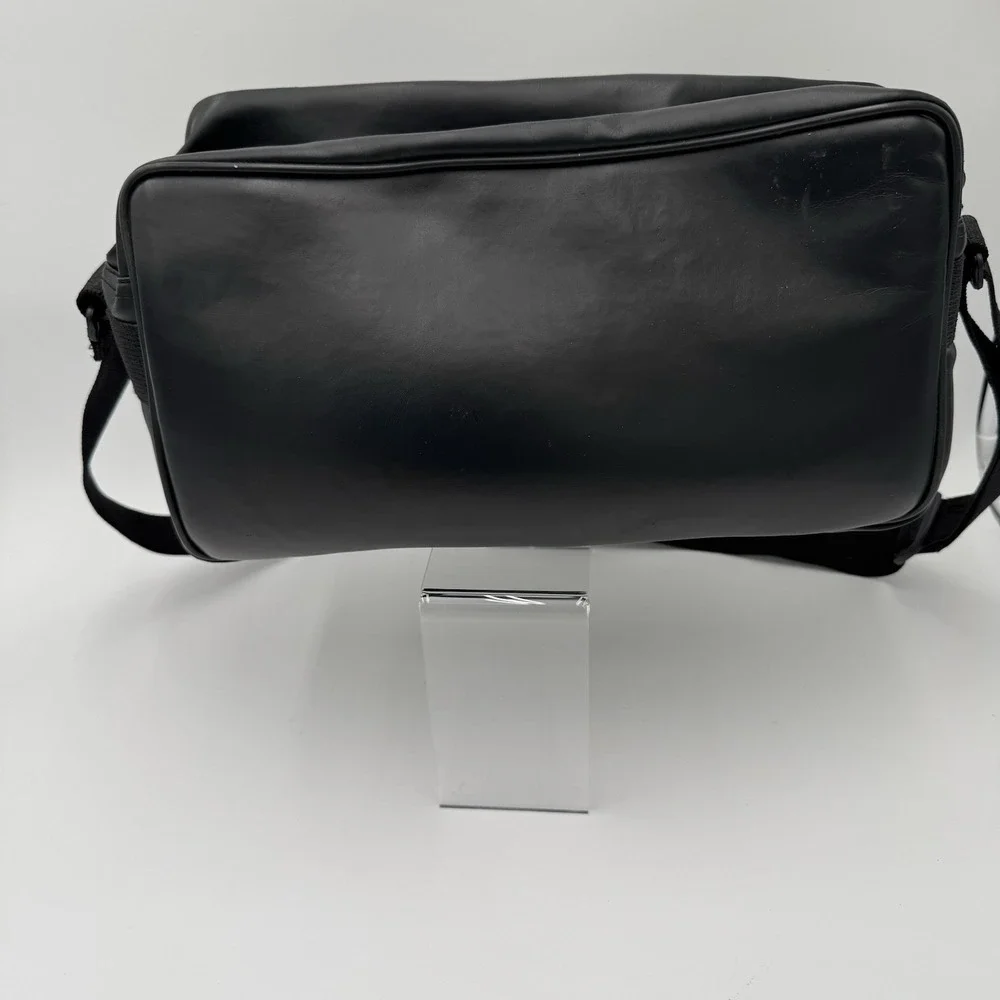 Ambico Multi-Purpose Soft Black Leather Shoulder Bag Zip-Top Large‎ Side Pocket